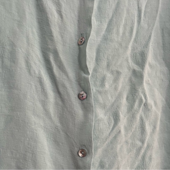 Tommy Bahama women’s 100% silk blue short sleeve XL button up blouse flowy Beach - Picture 3 of 10